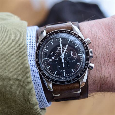 omega speedmaster brown croc strap|omega straps for sale.